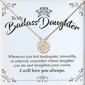 To My Badass Daughter Necklace-Fold love