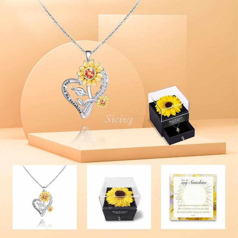 💝Valentine's Day Discount 50%OFF🎁-You Are My Sunshine Sunflower Necklace