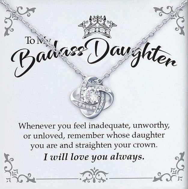 Luxe Crown Necklace To My Badass Daughter