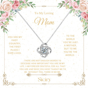 Siciry™ To Loving Mom-Knot Necklace-Red Apple Box
