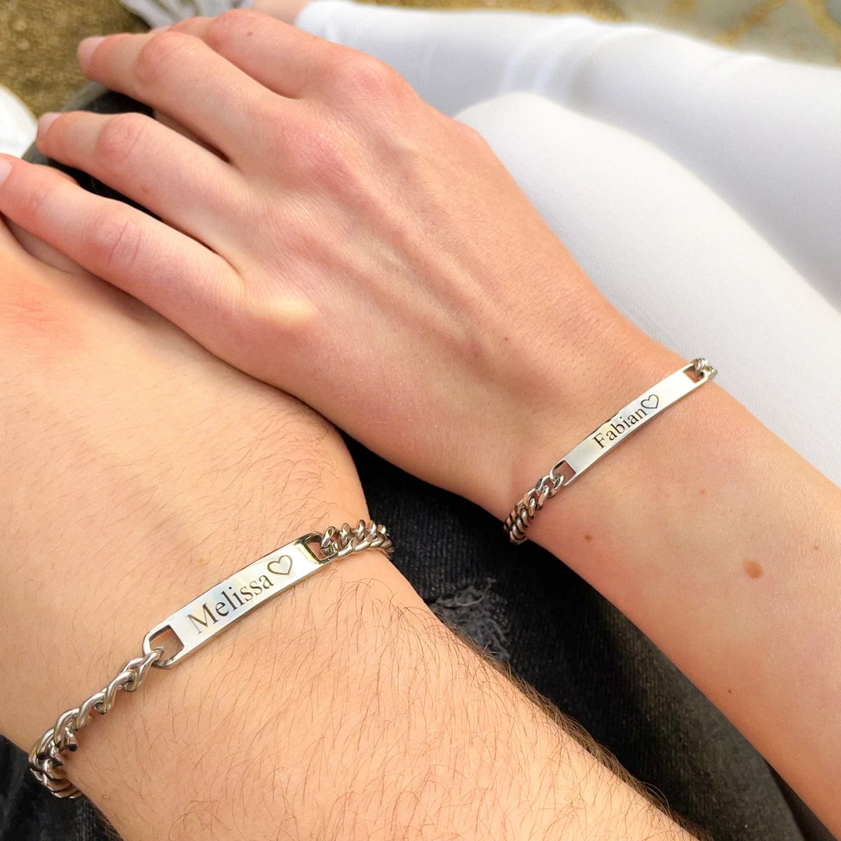 ID partner bracelets with engraving