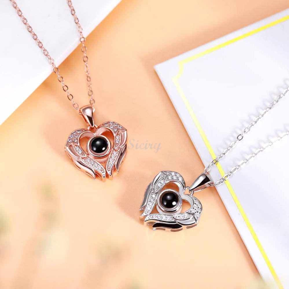 Siciry™ Custom Photo Projection Necklaces - Angel Heart