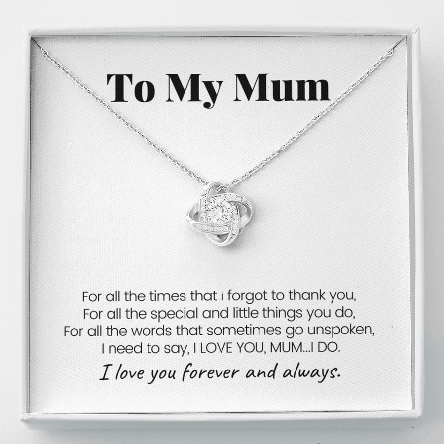 Siciry™ To My Mum - Love Knot Necklace For Mum - I Love You Forever