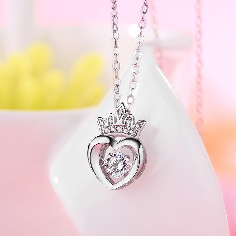 Siciry™ - Dancing Stone Heart Crown Necklace