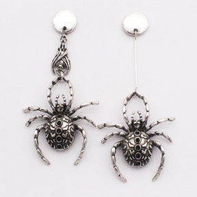 Halloween Earrings Dark Gothic Punk Ancient Silver Color  Wolf Spider Nightclub Masquerade Earrings Ear Stud Dangle Earrings