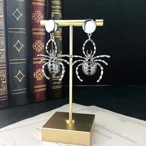 Halloween Earrings Dark Gothic Punk Ancient Silver Color  Wolf Spider Nightclub Masquerade Earrings Ear Stud Dangle Earrings