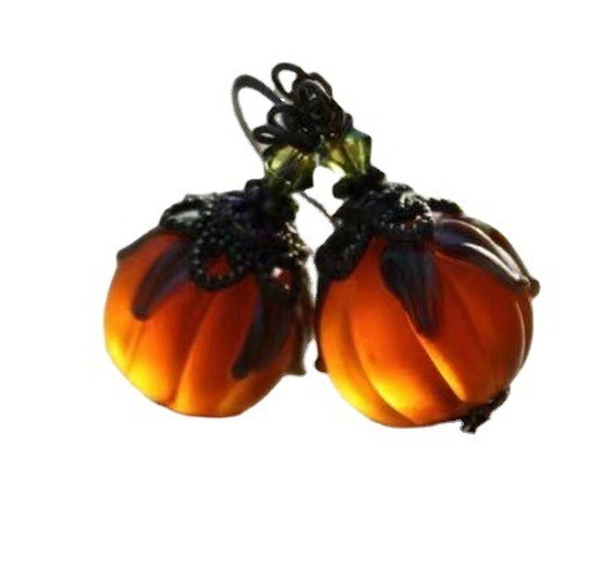 Pumpkin Halloween Drop Earrings for Women Girls Vintage Orange Pumpkin Dangle Earrings Accessories