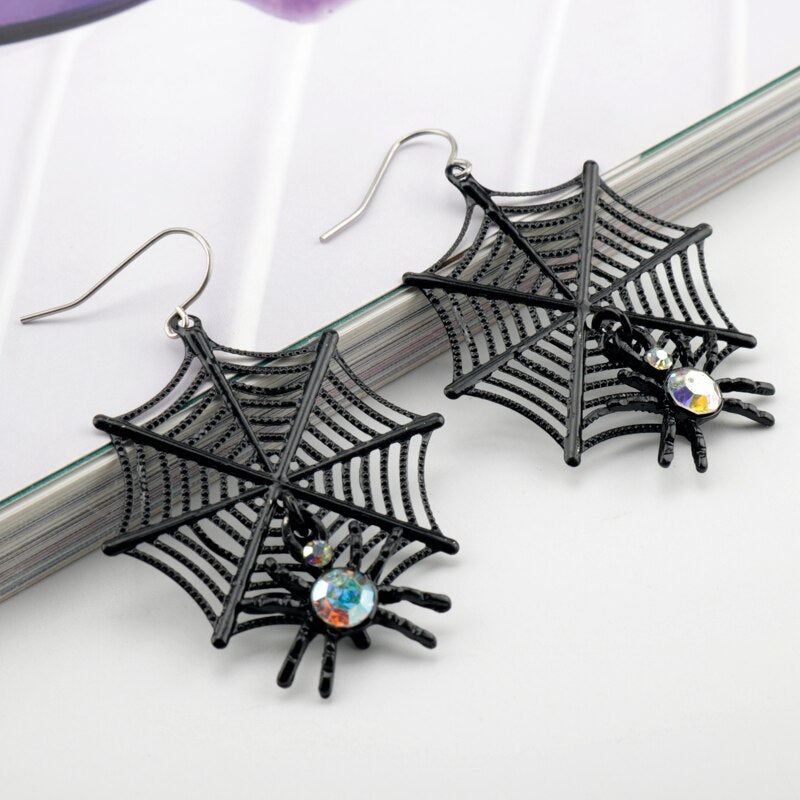 Halloween Earrings All Saints' Day Simulation Black Spider Earrings
