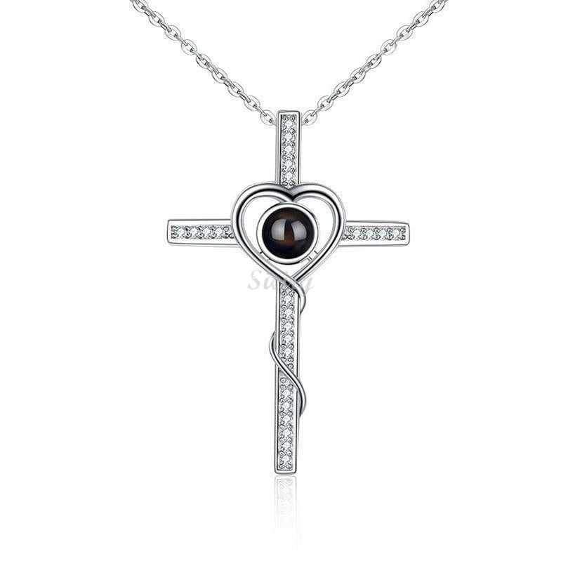 Siciry™ Personalized Projection Photo Necklace - Love Cross