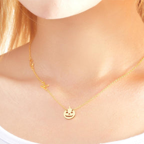 Custom Engraved Necklace Pumpkin Shaped Halloween Gift