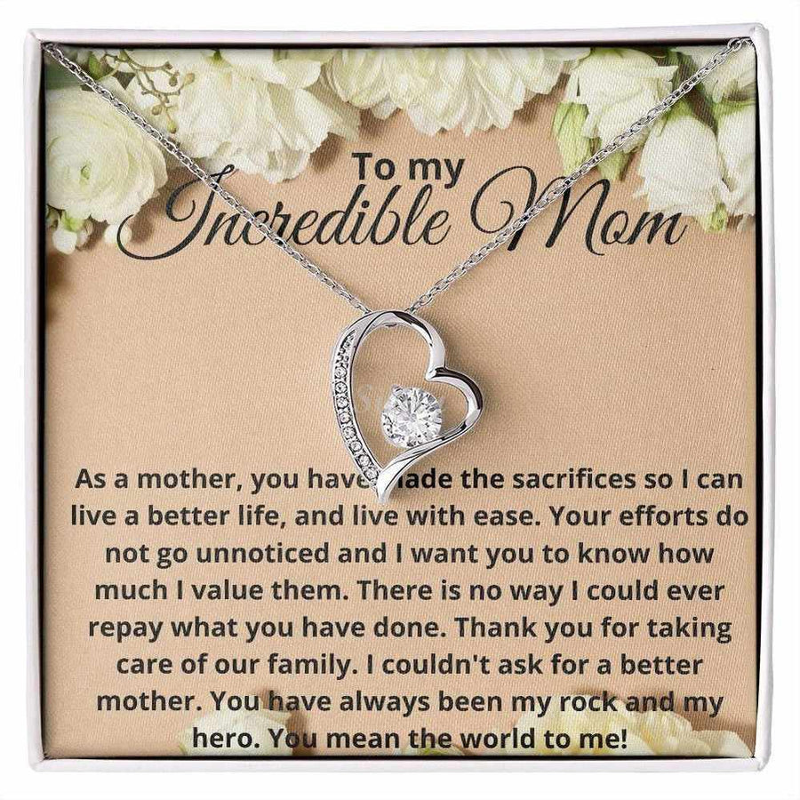 To My Incredible Mom Sentimental Gift