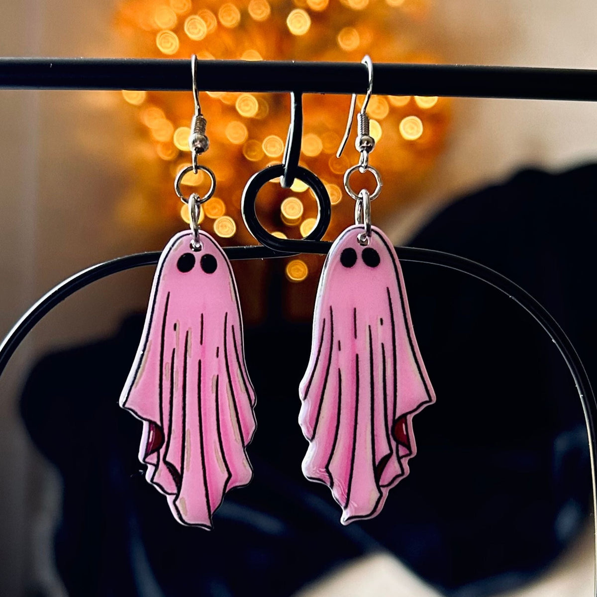 Pink Eerie Ghost Earrings