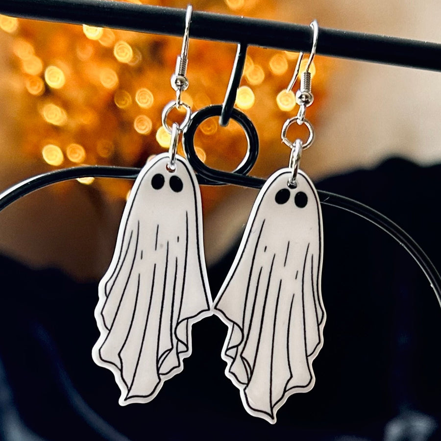 White Eerie Ghost Earrings