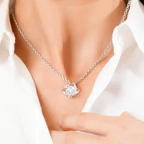 White Gold Necklace - Realistic Rose - To My Love--