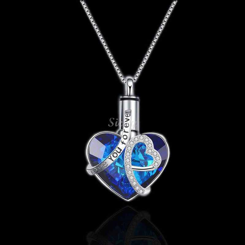 Heart-Shaped Crystal Urn Necklace