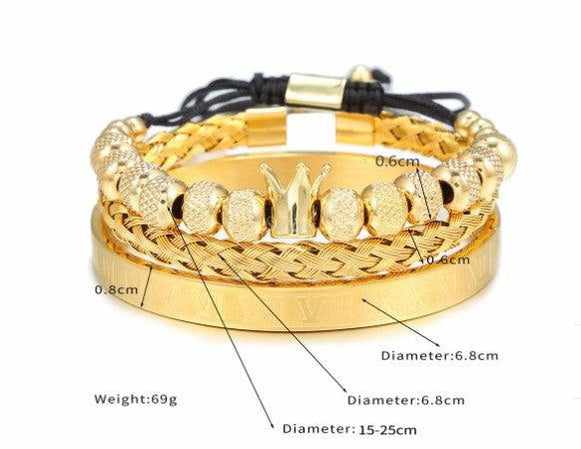Trio de bracelets à armure couronne Siciry™ 